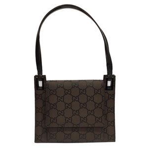 Gucci brown & black monogram nylon shoulder bag